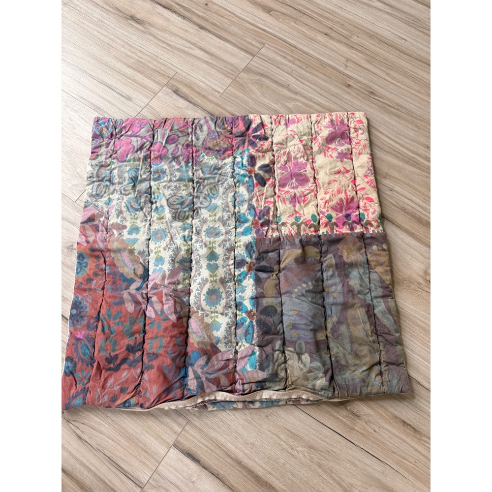 Natural Life Quilted Patchwork Floral Paisley Square Pillow Sham Multicolor - Picture 4 of 6